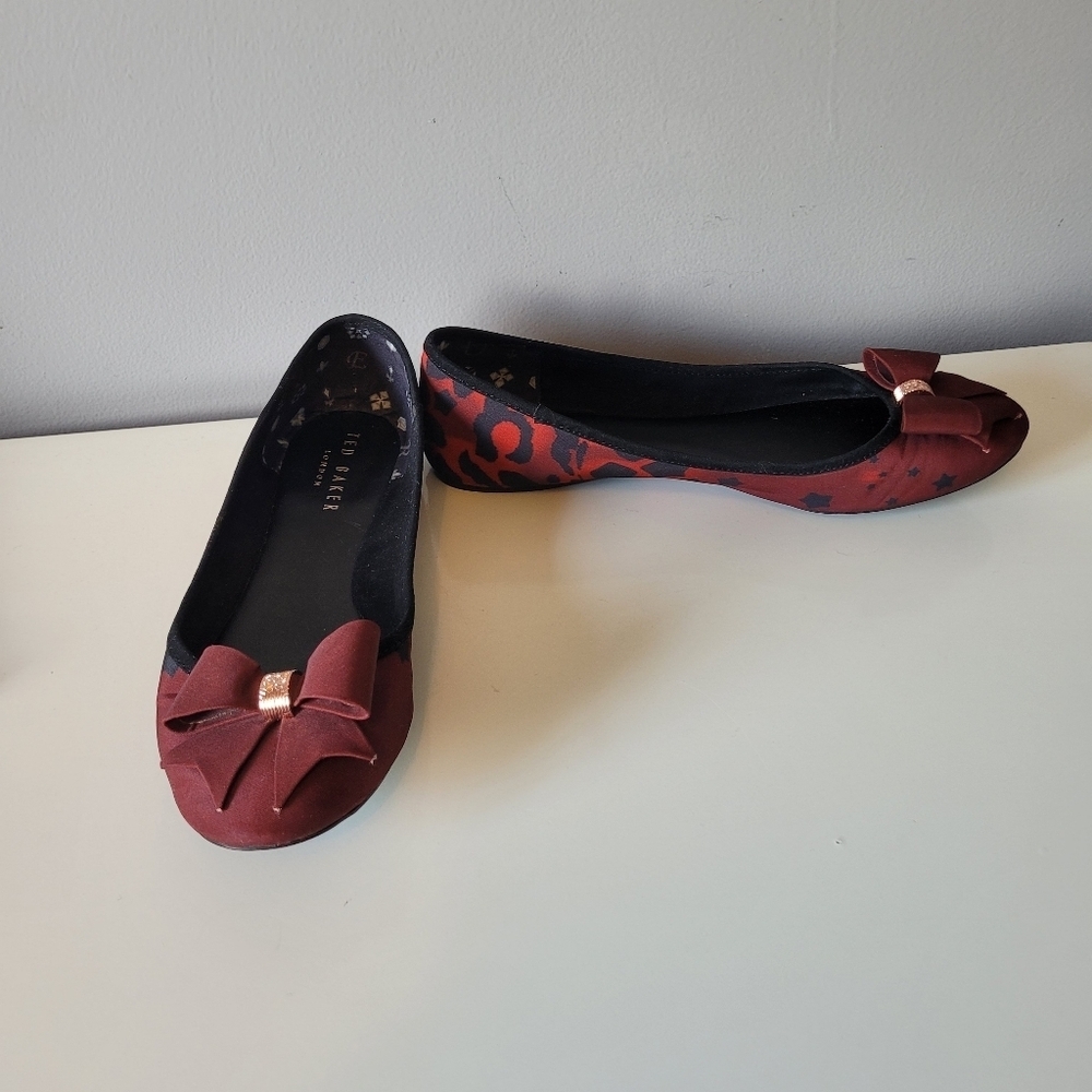 Ted Baker Star Leopard Ballerina Flats, VGUC, Size 40